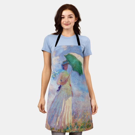 クロード・モネ – パラソルを右に向けた女性 エプロン (着用した状態)