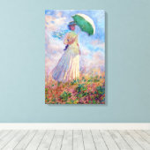 クロード・モネ – パラソルを右に向けた女性 キャンバスプリント (インサイチュ (ウッドフロア))