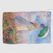 クロード・モネ – パラソルを右に向けた女性 ゴルフタオル (横)