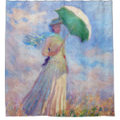 クロード・モネ – パラソルを右に向けた女性 シャワーカーテン (正面)