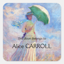 クロード・モネ – パラソルを右に向けた女性 スクエアシール