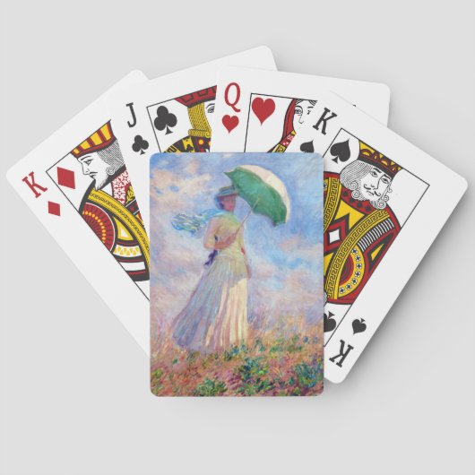 クロード・モネ – パラソルを右に向けた女性 トランプ (裏面)