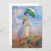 クロード・モネ – パラソルを右に向けた女性 招待状 (正面/裏面)