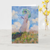 クロード・モネ – パラソルを向けた離れ女性 カード (黄色い花)