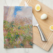 クロード・モネ – パラソルを向けた離れ女性 キッチンタオル (四つ折り)