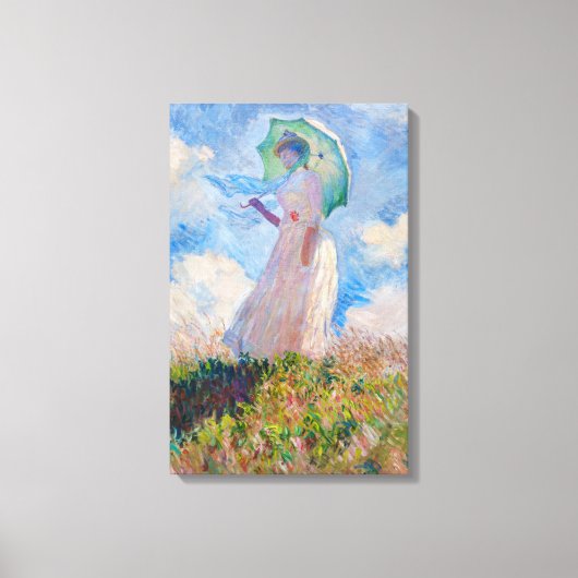 クロード・モネ – パラソルを向けた離れ女性 キャンバスプリント (正面)