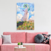 クロード・モネ – パラソルを向けた離れ女性 キャンバスプリント (インサイチュ (リビング))