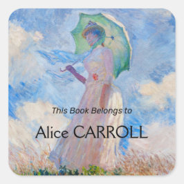 クロード・モネ – パラソルを向けた離れ女性 スクエアシール