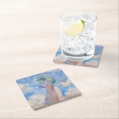 クロード・モネ – パラソルを向けた離れ女性 スクエアペーパーコースター (インサイチュ)