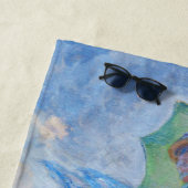 クロード・モネ – パラソルを向けた離れ女性 ビーチタオル (インサイチュ)