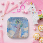 クロード・モネ – パラソルを向けた離れ女性 ペーパープレート (パーティー)