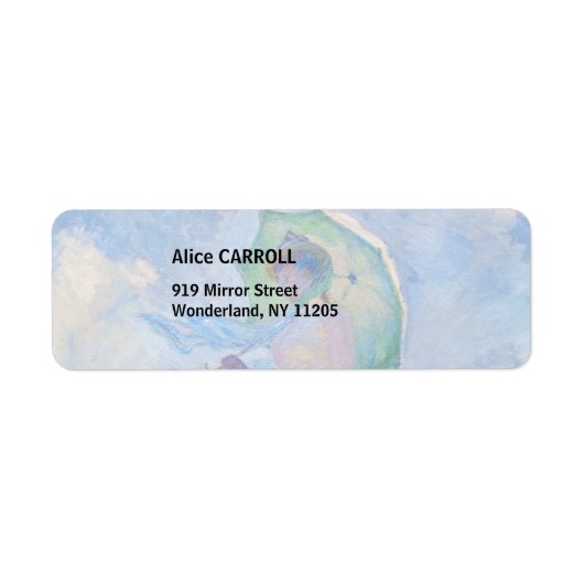 クロード・モネ – パラソルを向けた離れ女性 ラベル (正面)