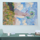 クロード・モネ – パラソルを向けた離れ女性 横断幕 (トレードショー)