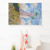 クロード・モネ – パラソルを向けた離れ女性 横断幕 (インサイチュ)