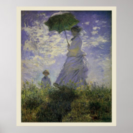 クロード・モネ「パラソルを持った女」ヴィンテージ アート ポスター