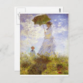 クロード・モネ-パラソルを持つ女性 ポストカード (正面/裏面)