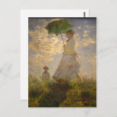 クロード・モネ：パラソルを持つ女性， 1875.国民 ポストカード (正面/裏面)