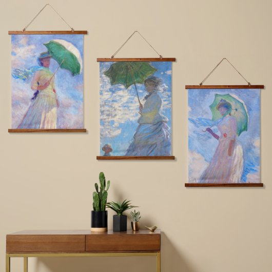 クロード・モネ – パラソル・セリエを持つ女性 吊り下げ型タペストリー (非対称)