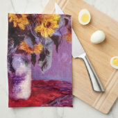 クロード・モネ: ヒマワリ キッチンタオル (四つ折り)