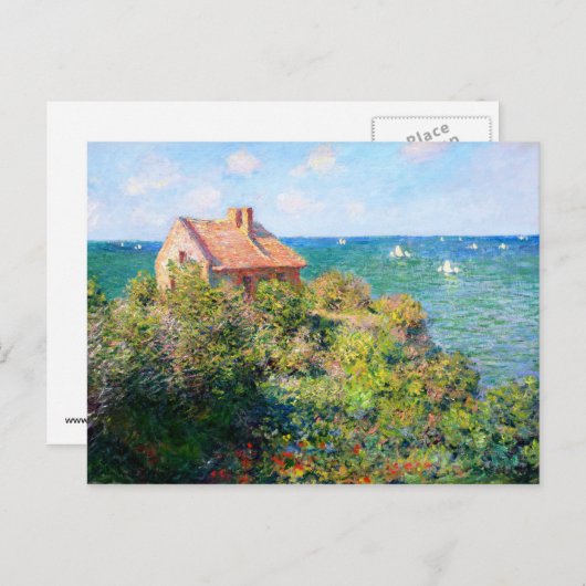 クロード・モネ：フィッシャーマンコテージアットヴァレンゲヴィル ポストカード (正面/裏面)