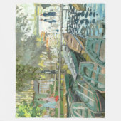 クロード・モネ。ブラザーズアットラグレヌイレ フリースブランケット (正面)