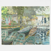 クロード・モネ。ブラザーズアットラグレヌイレ フリースブランケット (正面(横))