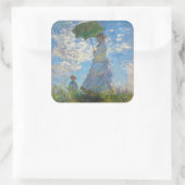 クロード・モネ – プロムナード,パラソルを持つ女性 スクエアシール (バッグ)