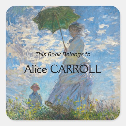 クロード・モネ – プロムナード,パラソルを持つ女性 スクエアシール (正面)