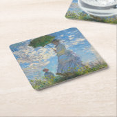 クロード・モネ – プロムナード,パラソルを持つ女性 スクエアペーパーコースター (アングル)