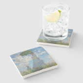 クロード・モネ – プロムナード,パラソルを持つ女性 ストーンコースター (横)