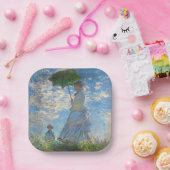 クロード・モネ – プロムナード，パラソルを持つ女性 ペーパープレート (パーティー)