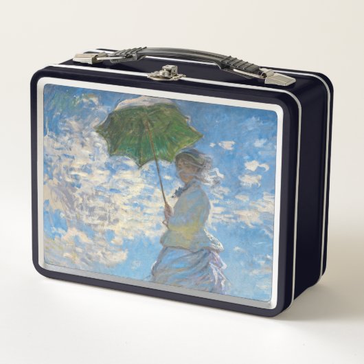クロード・モネ – プロムナード,パラソルを持つ女性 メタルランチボックス (正面)