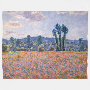 クロード・モネ – ポピー・フィールド1890 (Giverny) フリースブランケット