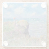 クロード・モネ - ポールヴィーユの崖道 ガラスコースター (裏面)