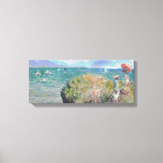 クロード・モネ：ポーヴィルのクリフウォーク キャンバスプリント (正面)