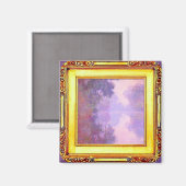 クロード・モネ、ミスティ・モーニング・オン・ザ・セーヌファインアート マグネット (正面/裏面)