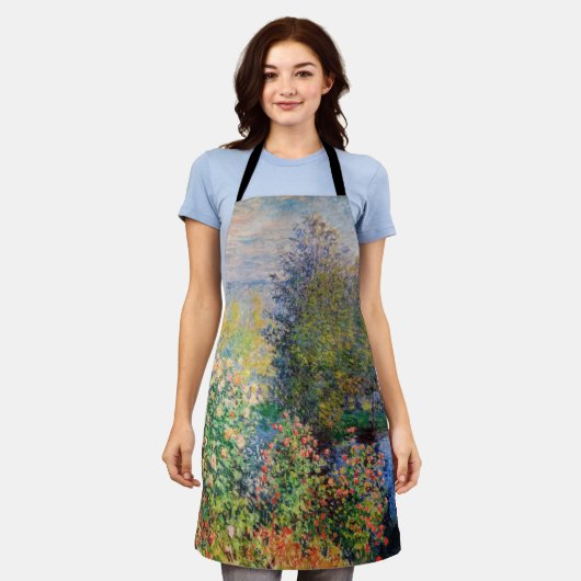クロード・モネ - モンジェロンの庭の片隅 エプロン (着用した状態)
