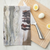 クロード・モネ – ラフ・シー・アット・エレット キッチンタオル (四つ折り)