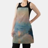 クロード・モネ - ラヴァクールでのセーヌ川の夕日 エプロン (インサイチュ)