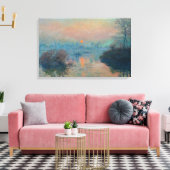 クロード・モネ - ラヴァクールでのセーヌ川の夕日 キャンバスプリント (インサイチュ (リビング))