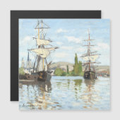 クロード・モネ。ルーアンでセーヌ川に乗る船 (正面/裏面)