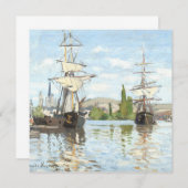 クロード・モネ。ルーアンでセーヌ川に乗る船 (正面/裏面)