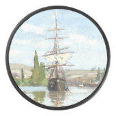 クロード・モネ。ルーアンでセーヌ川に乗る船 アイスホッケーパック (正面)