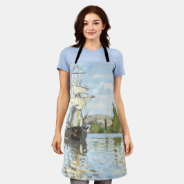 クロード・モネ。ルーアンでセーヌ川に乗る船 エプロン