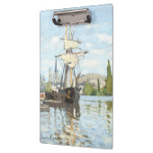 クロード・モネ。ルーアンでセーヌ川に乗る船 クリップボード (左)