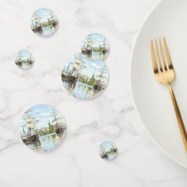 クロード・モネ。ルーアンでセーヌ川に乗る船 コンフェッティ