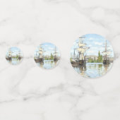 クロード・モネ。ルーアンでセーヌ川に乗る船 コンフェッティ (裏面)