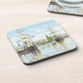 クロード・モネ。ルーアンでセーヌ川に乗る船 コースター