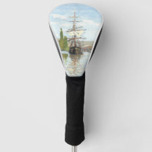 クロード・モネ。ルーアンでセーヌ川に乗る船