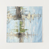 クロード・モネ。ルーアンでセーヌ川に乗る船 タペストリー (正面(横))